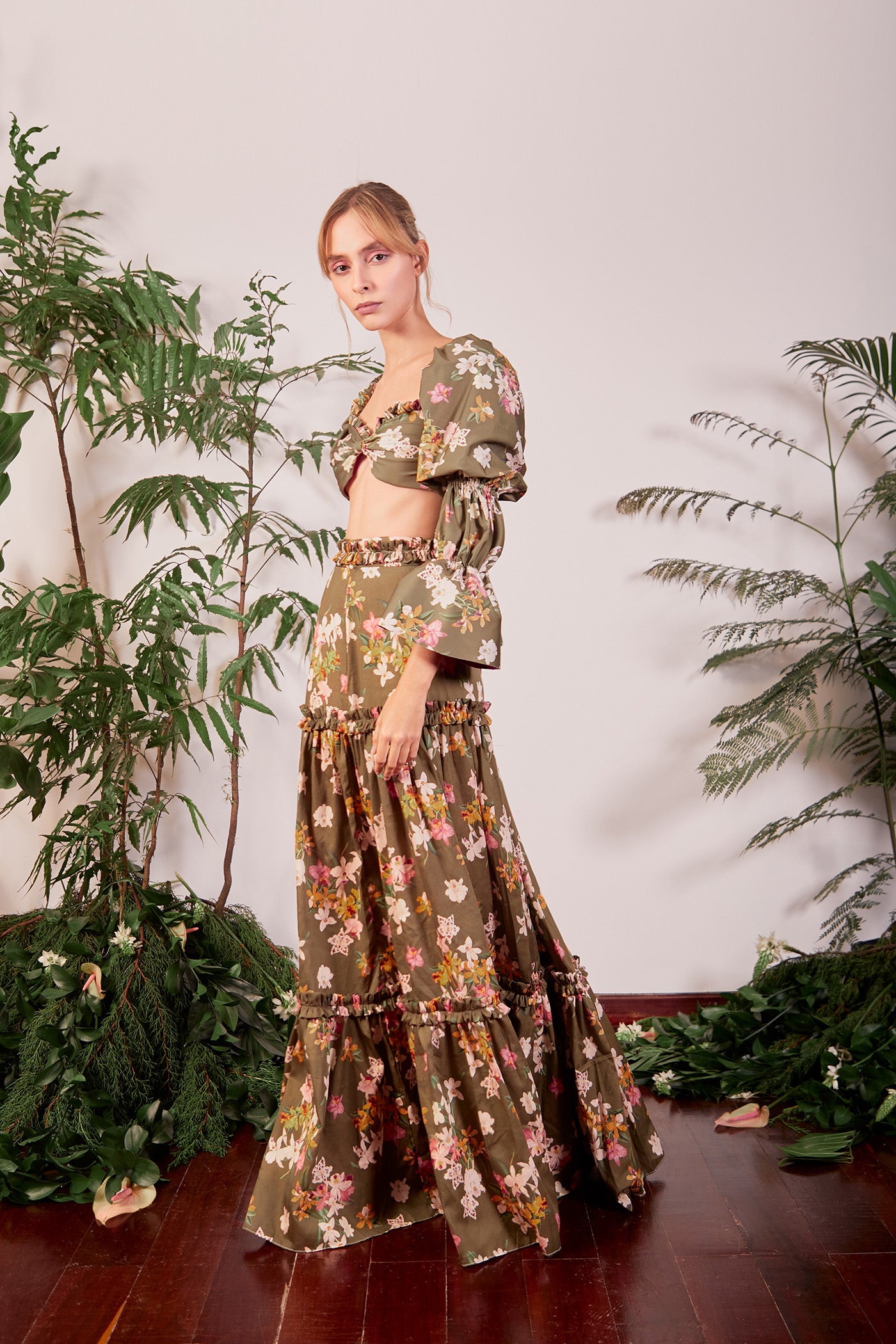 Lily Forest Green Maxi Skirt