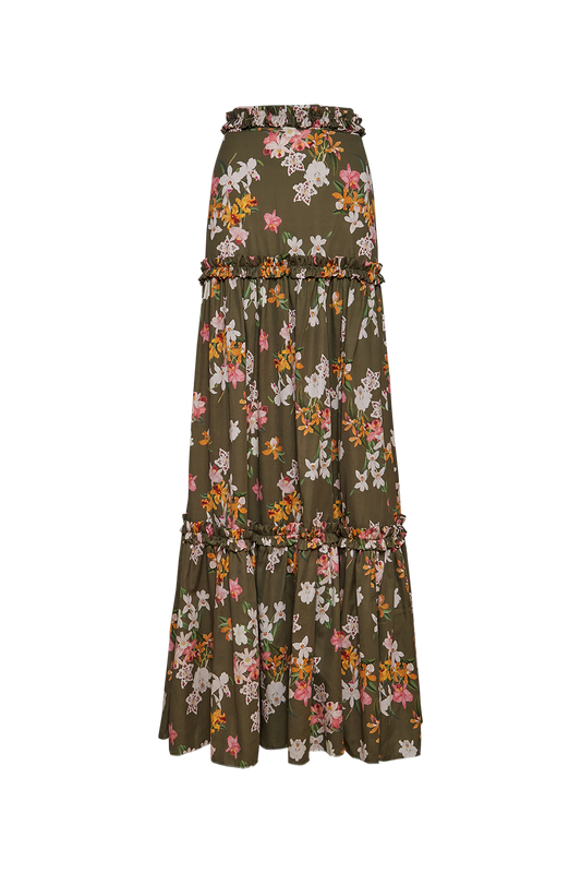 Lily Forest Green Maxi Skirt
